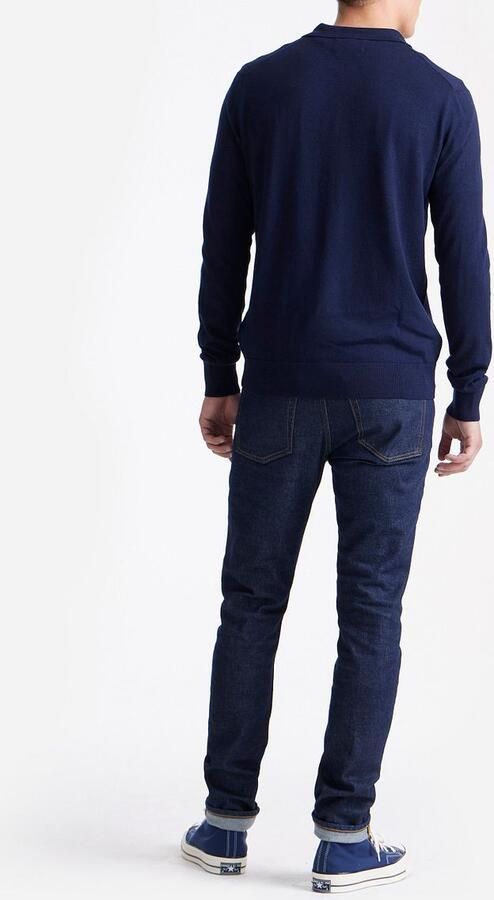 KING Essentials The Robert Long Sleeve Poloshirt Merino Navy - Foto 2