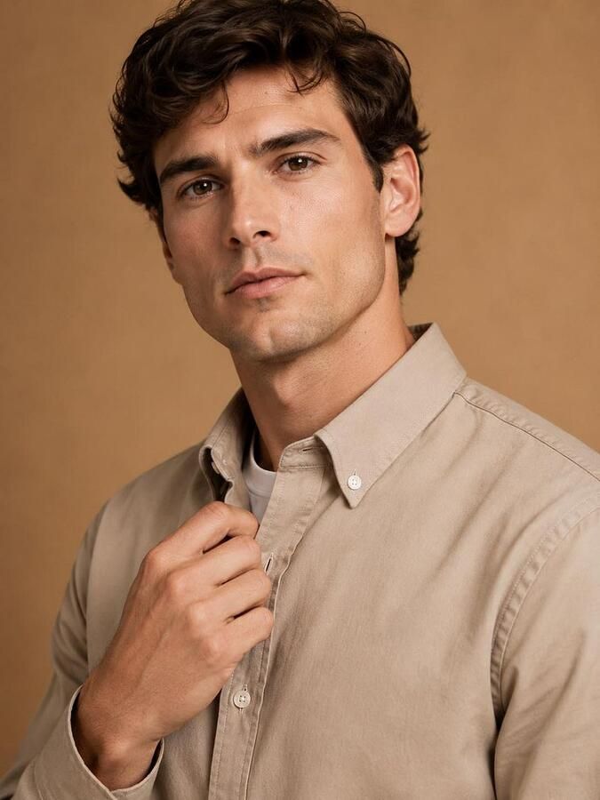 KING Essentials The Tommy Overhemd Beige - Foto 3