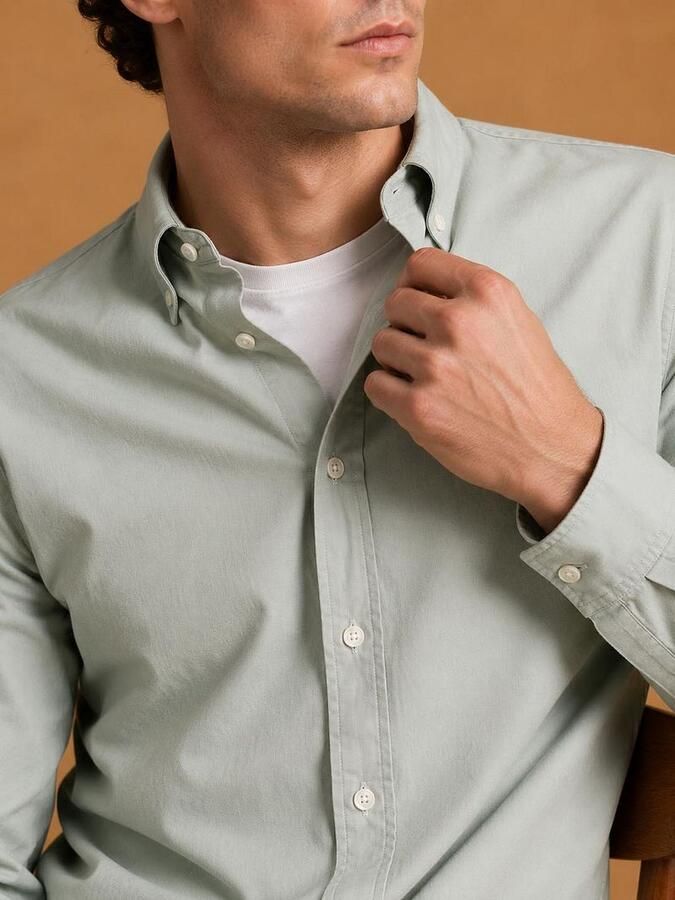 KING Essentials The Tommy Overhemd Sage Groen - Foto 3