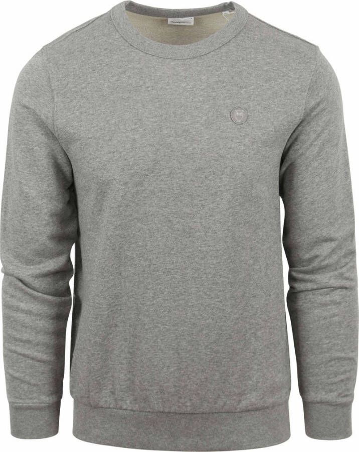 Knowledge Cotton Apparel Iep melange trui Grijs Heren