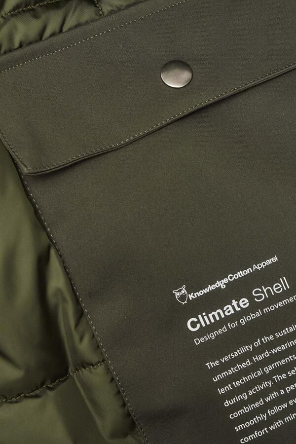 Knowledge Cotton Apparel Parka Jas Donkergroen - Foto 3