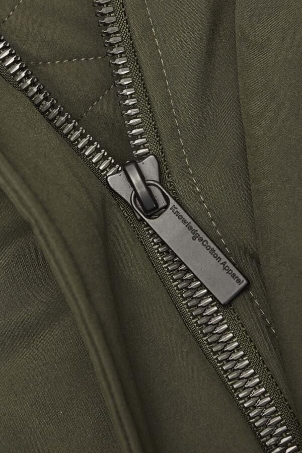 Knowledge Cotton Apparel Parka Jas Donkergroen - Foto 4