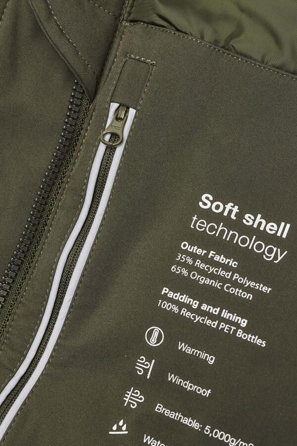 Knowledge Cotton Apparel Parka Jas Donkergroen - Foto 5