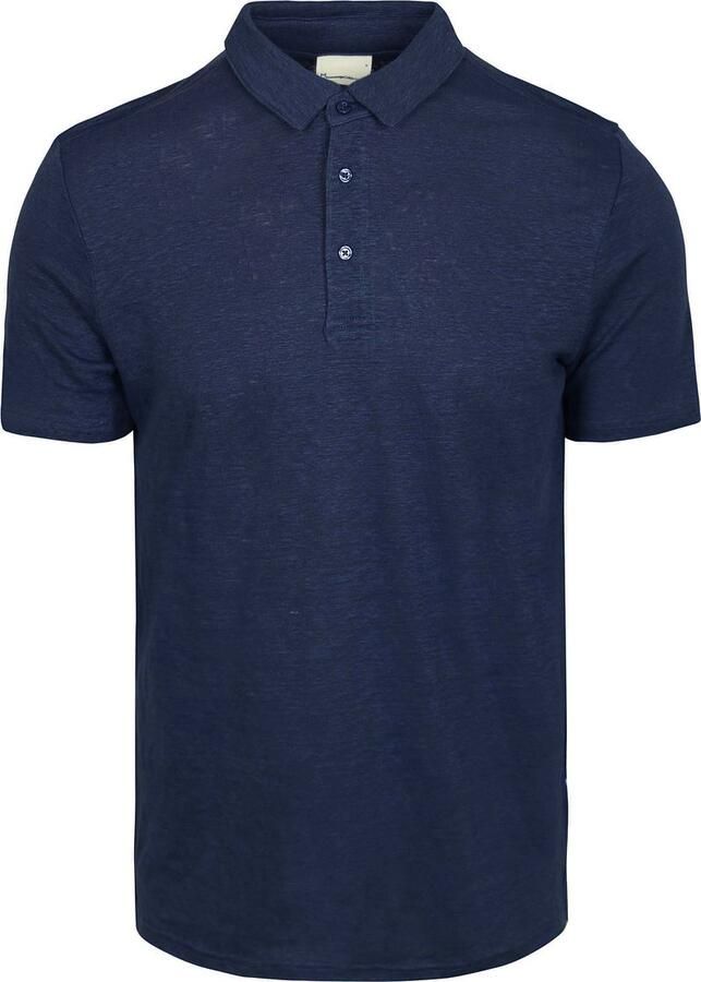 KnowledgeCotton Apparel Knowledge Polo Regular Linnen Navy