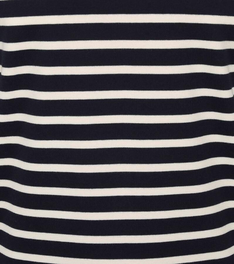 Knowledge Cotton Apparel KnowledgeCotton Apparel Longsleeve T-shirt Strepen Donkerblauw Blauw Heren