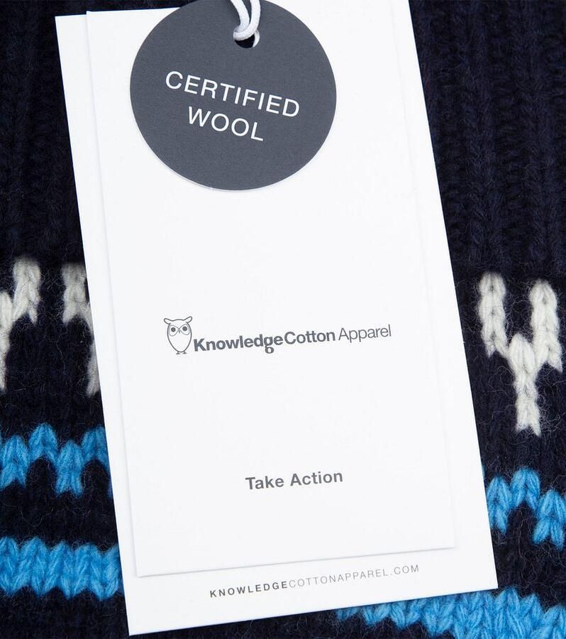 Knowledge Cotton Apparel Pet Muts Wol Print Navy