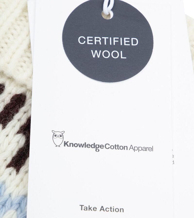 Knowledge Cotton Apparel Pet Muts Wol Print Off white - Foto 2