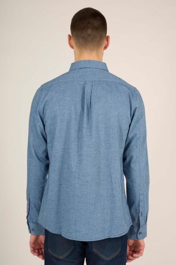 KnowledgeCotton Apparel Overhemd Blauw - Foto 4