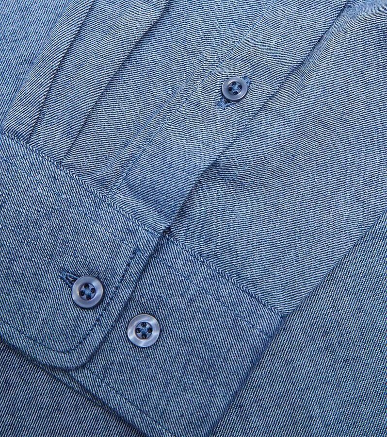 KnowledgeCotton Apparel Overhemd Blauw - Foto 3
