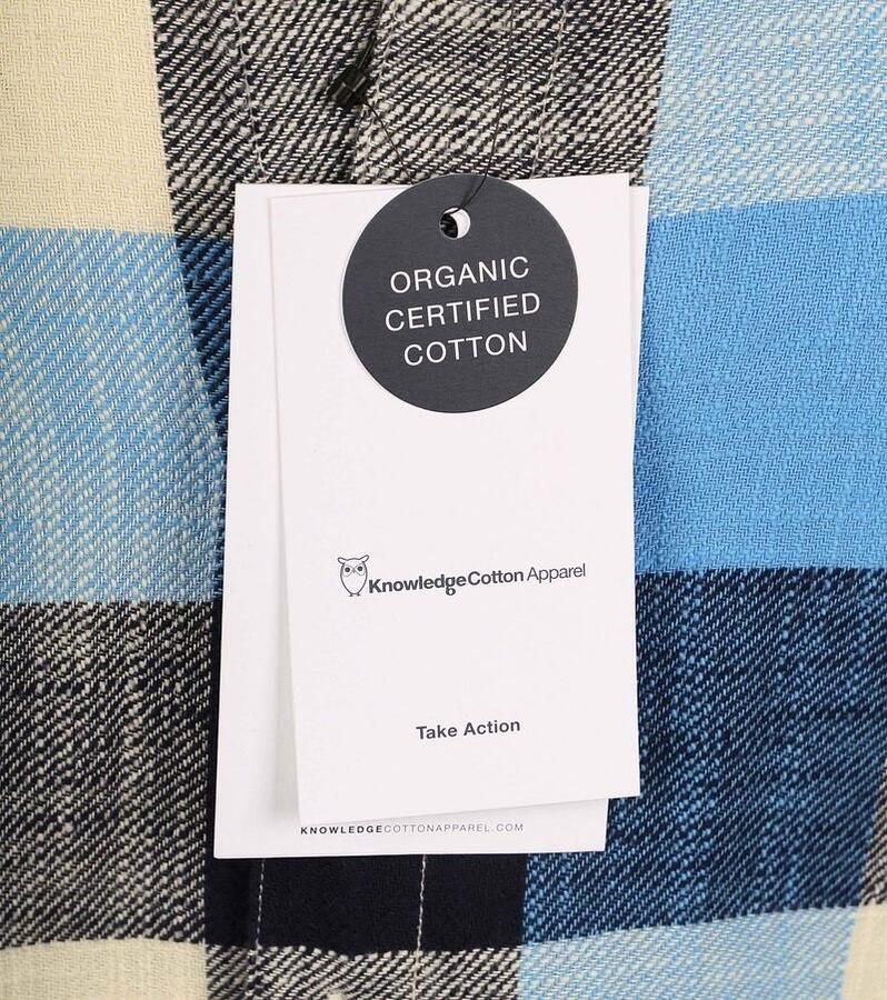 KnowledgeCotton Apparel Overhemd Blauw Ruiten - Foto 3