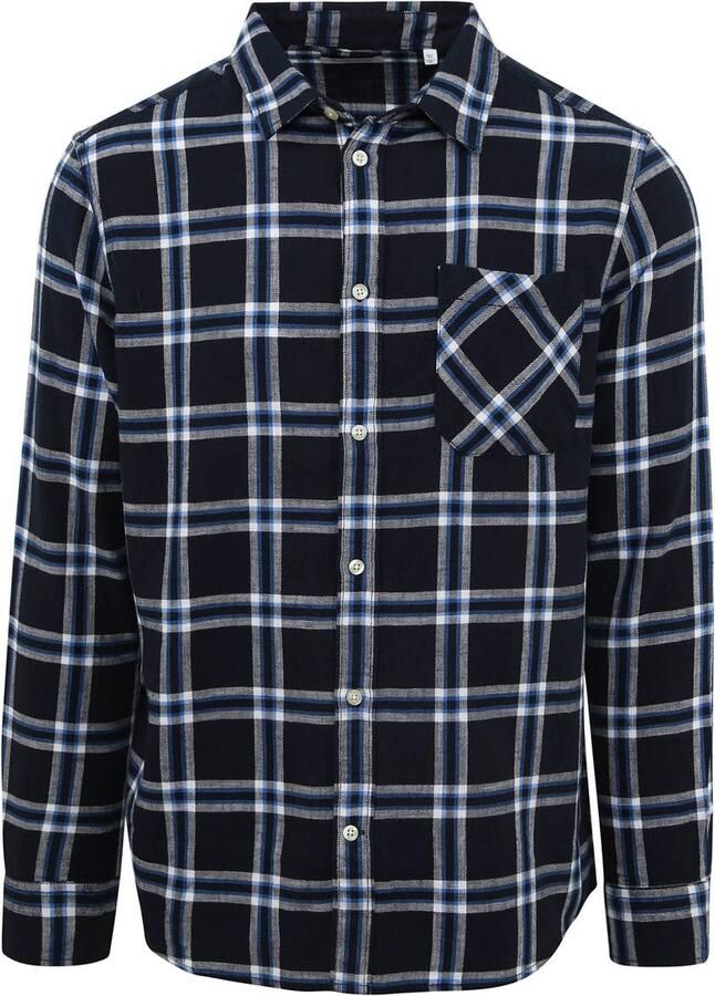 Knowledge Cotton Apparel KnowledgeCotton Apparel Overhemd Donkerblauw Geruit Blauw Heren - Foto 2