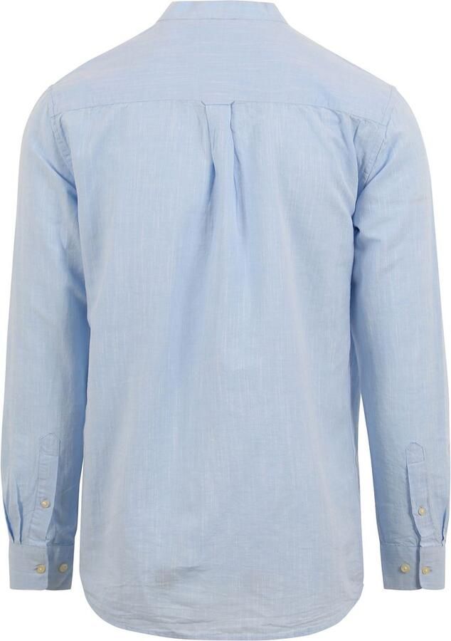 Knowledge Cotton Apparel KnowledgeCotton Apparel Overhemd Linnen Lichtblauw Blauw Heren - Foto 4