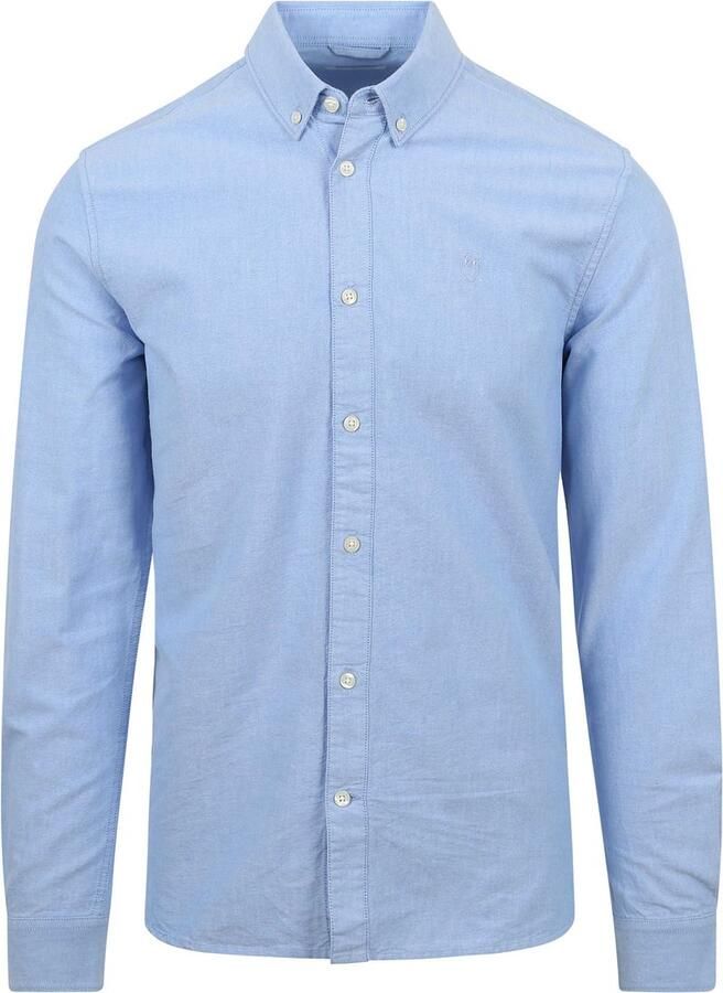 KnowledgeCotton Apparel Overhemd met lange mouwen Harald met button-downkraag