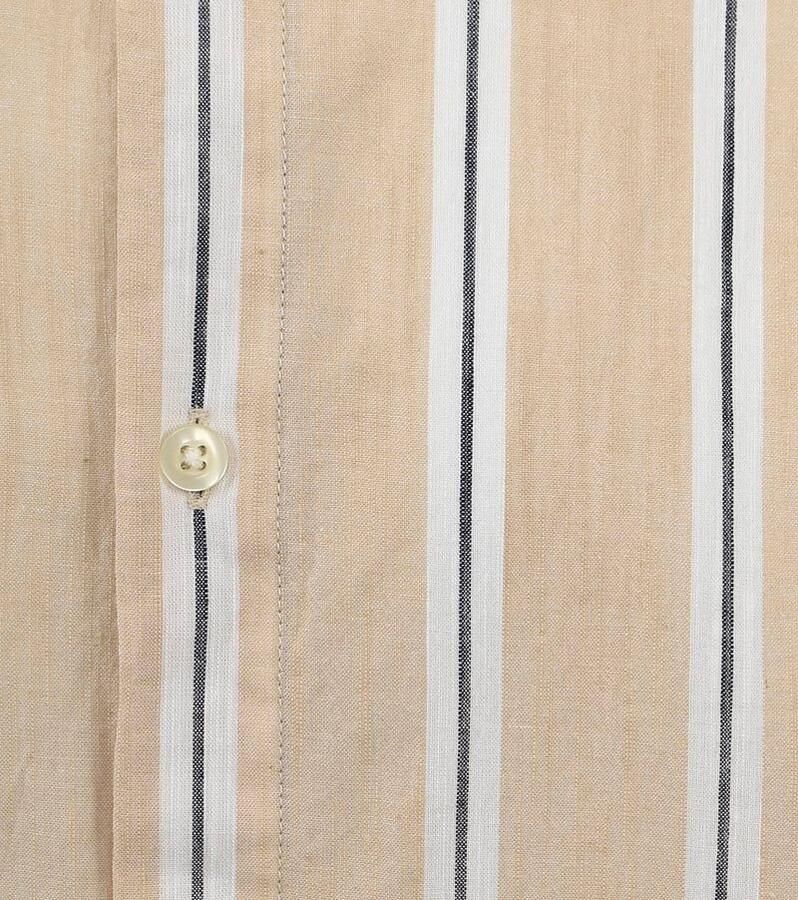 Knowledge Cotton Apparel KnowledgeCotton Apparel Overhemd Streep Beige