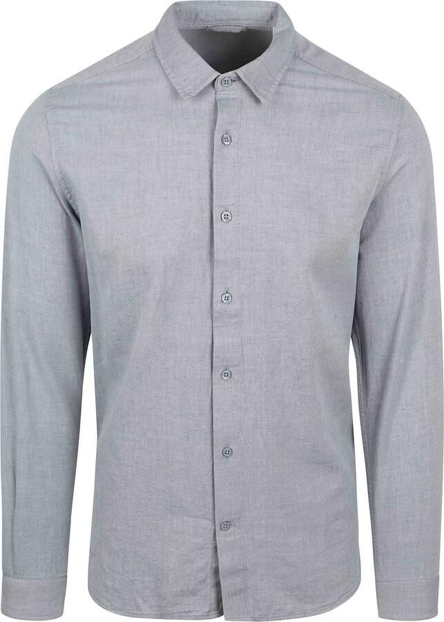 Knowledge Cotton Apparel Overhemd Lange Mouw Overhemd Vintage Indigo