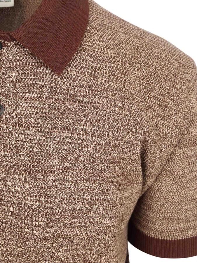 Knowledge Cotton Apparel T-shirt Polo Knitted Chocolate - Foto 2