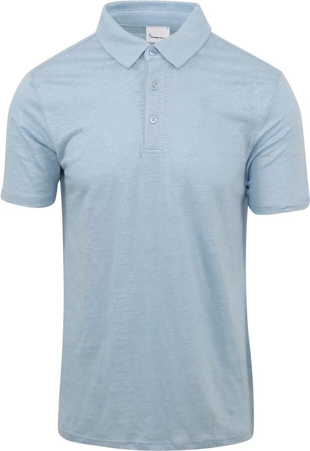 Knowledge Cotton Apparel KnowledgeCotton Apparel Poloshirt Linnen Lichtblauw Blauw Heren