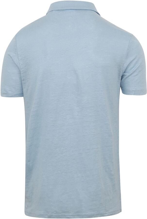 Knowledge Cotton Apparel KnowledgeCotton Apparel Poloshirt Linnen Lichtblauw Blauw Heren - Foto 3