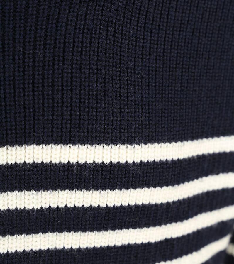 Knowledge Cotton Apparel Sweater Pullover Wol Navy Halfzip - Foto 2