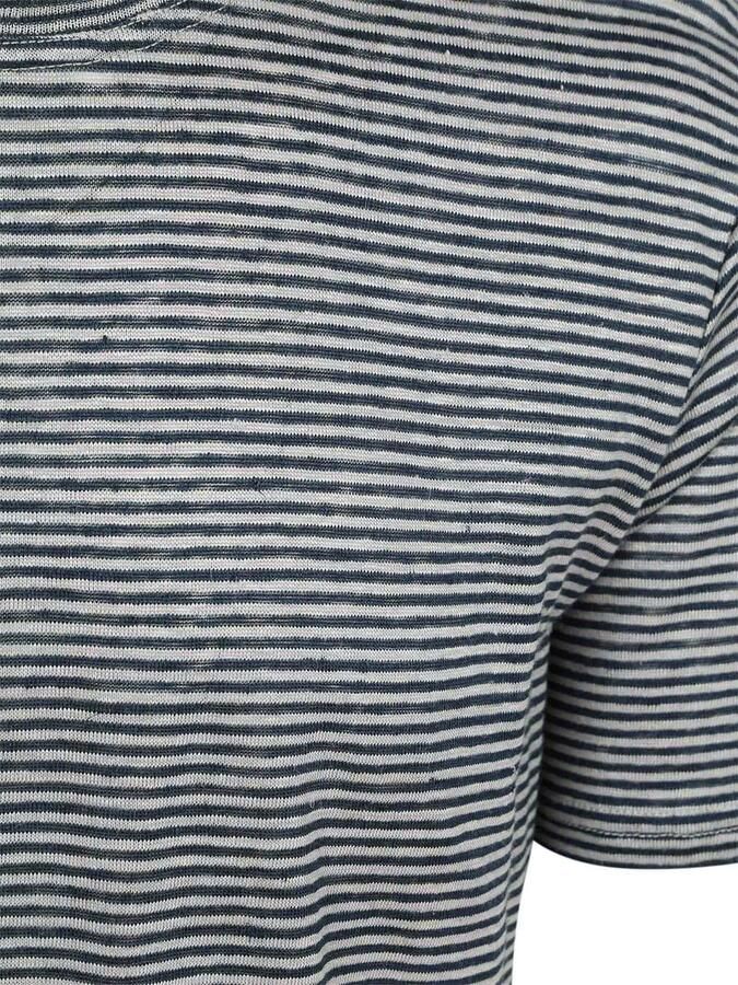 KnowledgeCotton Apparel T-shirt Streep Navy - Foto 3