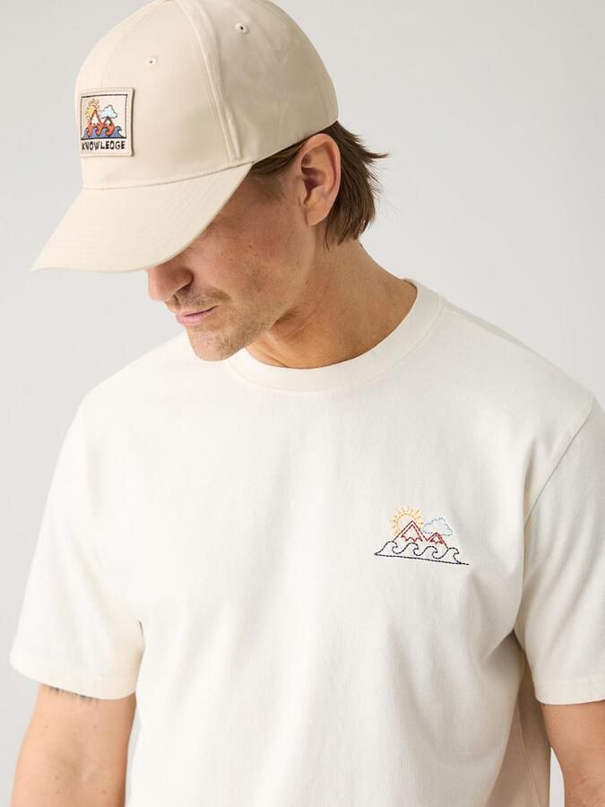 KnowledgeCotton Apparel T-shirt Wit Chest Print - Foto 2