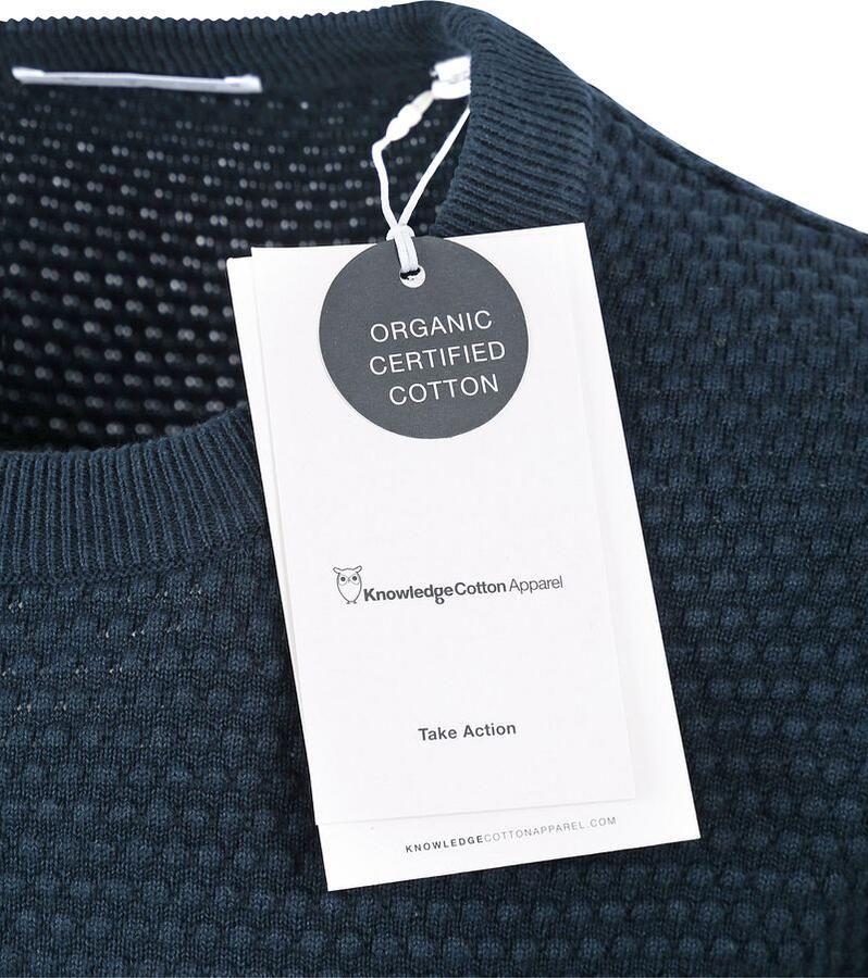 KnowledgeCotton Apparel Trui met ronde hals VAGN regular in licht gestructureerd breiwerk