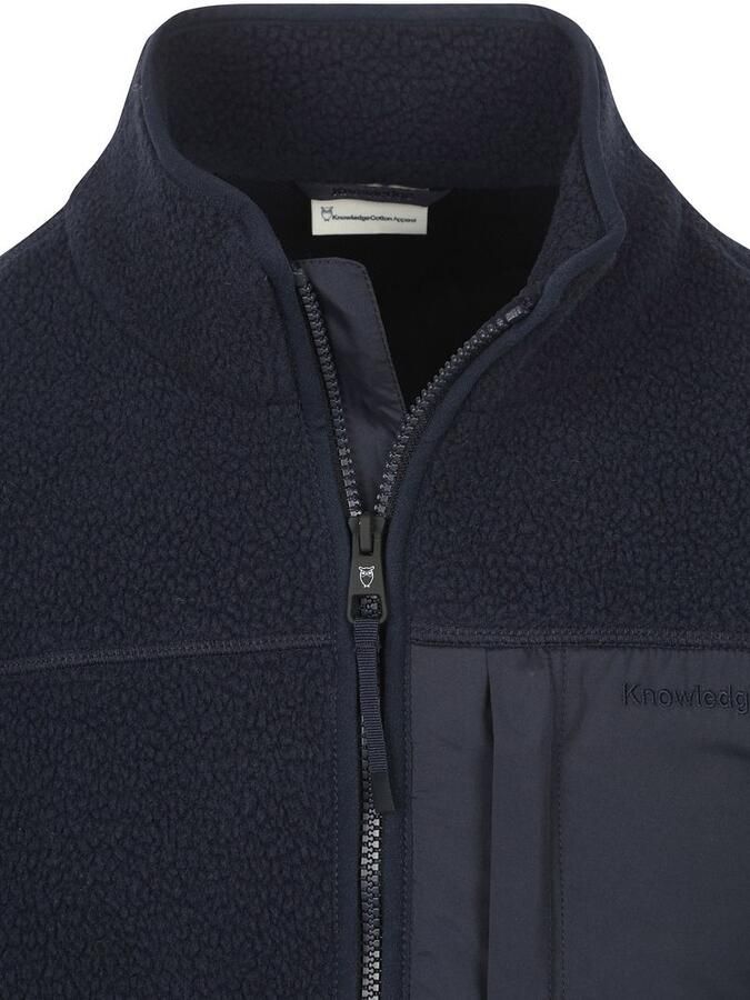Knowledge Cotton Apparel Fleece Jack Vest Fleece Navy