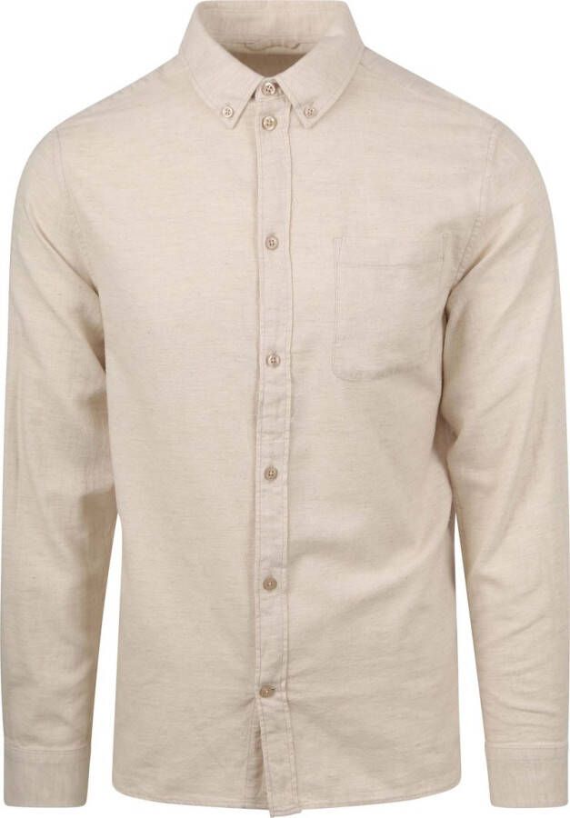 KnowledgeCotton Apparel Overhemd Flanel Beige