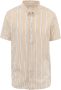 Knowledge Cotton Apparel KnowledgeCotton Apparel Overhemd Streep Beige Heren - Thumbnail 1