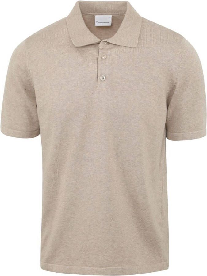 Knowledge Cotton Apparel Poloshirt Beige Heren
