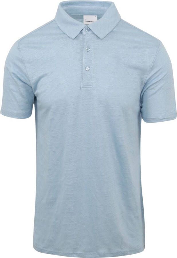 Knowledge Cotton Apparel KnowledgeCotton Apparel Poloshirt Linnen Lichtblauw Blauw Heren