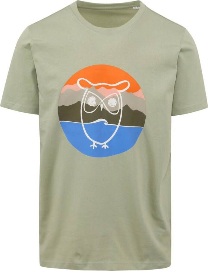Knowledge Cotton Apparel KnowledgeCotton Apparel T-shirt Print Groen Heren