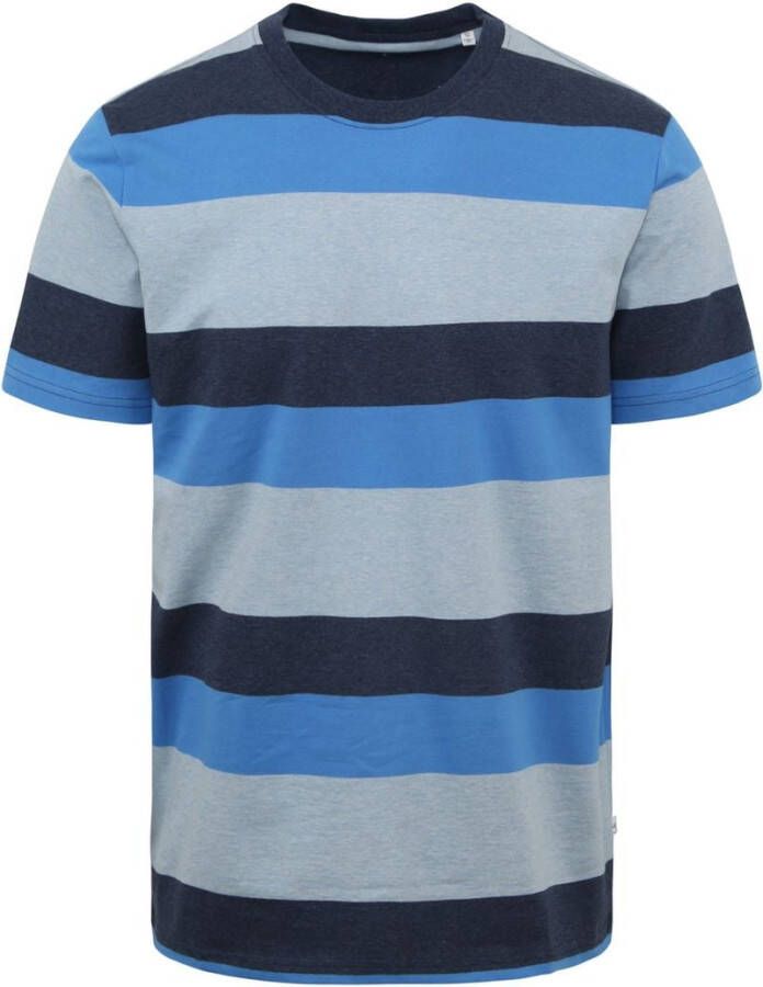 Knowledge Cotton Apparel KnowledgeCotton Apparel T-shirt Strepen Blauw Heren