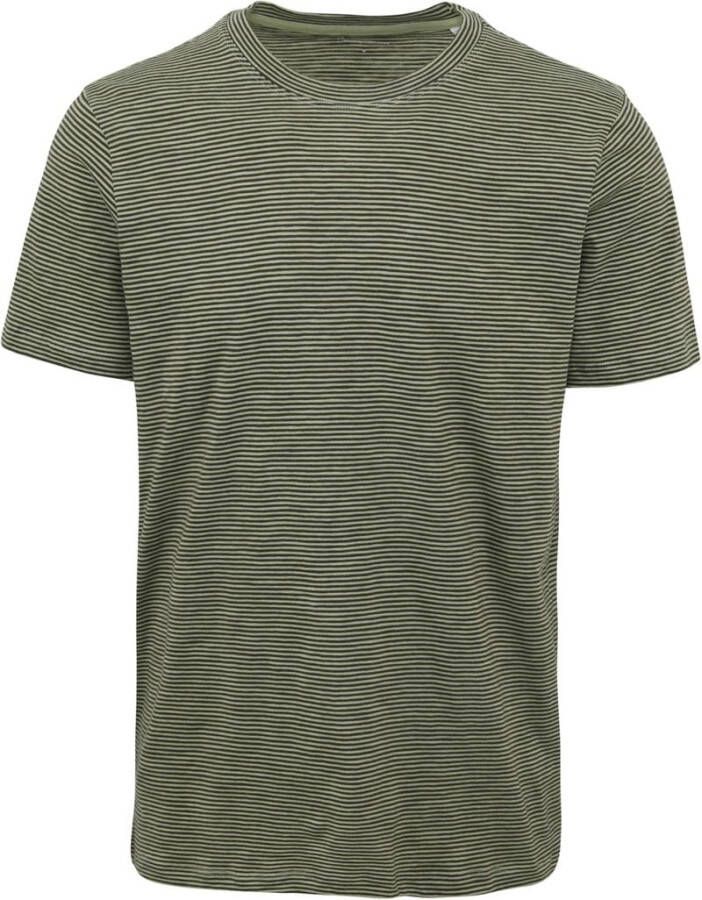 Knowledge Cotton Apparel KnowledgeCotton Apparel T-shirt Strepen Groen Heren