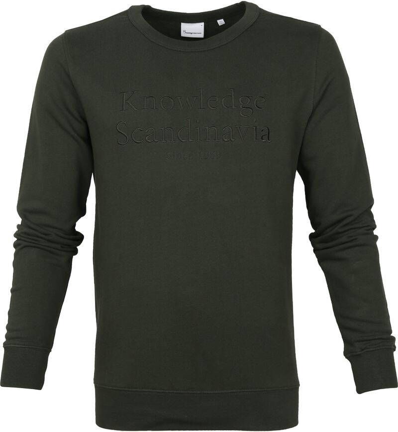 Knowledge Cotton Apparel Trui Elm Groen Heren