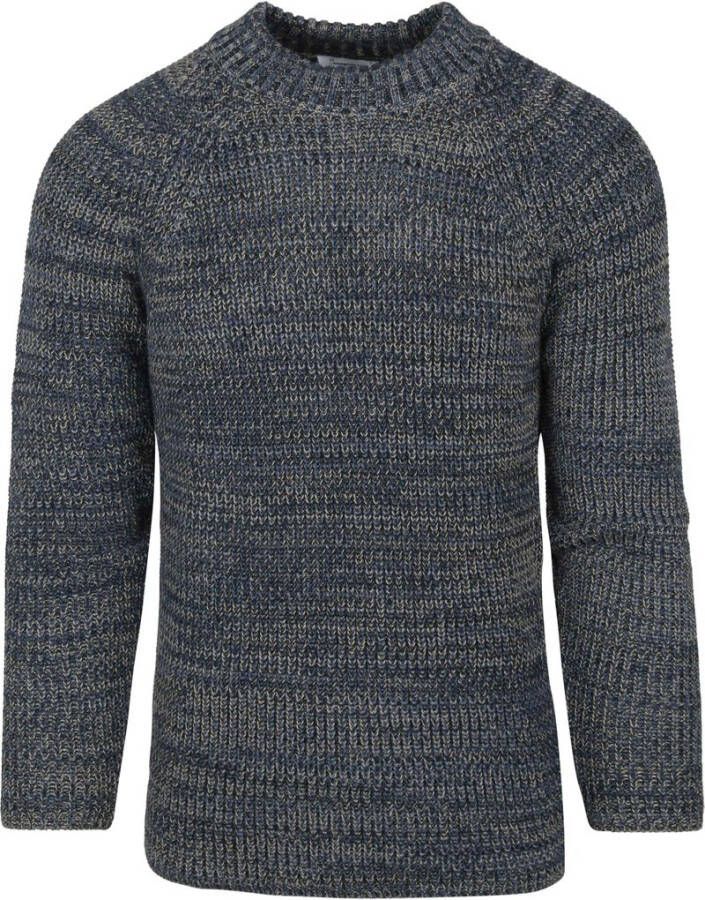 Knowledge Cotton Apparel KnowledgeCotton Apparel Trui Yarn Blauw Meerkleurig Heren