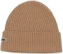 Lacoste Bruine Gebreide Muts met Iconische Krokodil Brown - Thumbnail 1