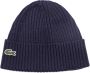 Lacoste Blauwe Geribbelde Krokodil Logo Hoed Blue - Thumbnail 1