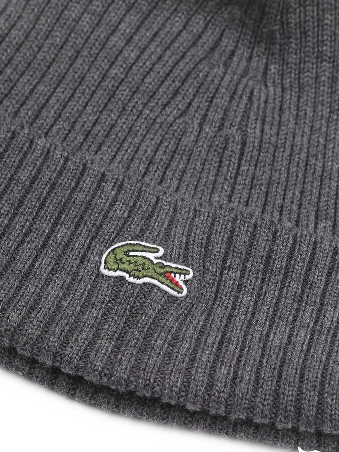 Lacoste Muts Knitted Muts Wol Antraciet - Foto 2