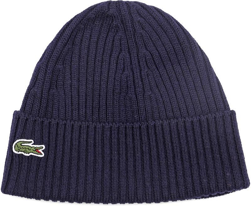 Lacoste Blauwe Geribbelde Krokodil Logo Hoed Blue