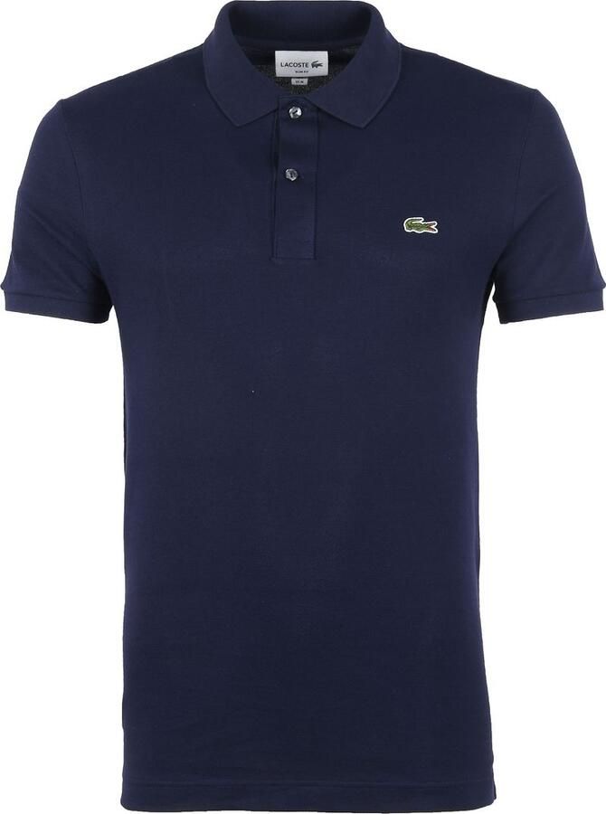 Lacoste Slim fit polo van effen petit piqué Navy Blue Blauw Heren