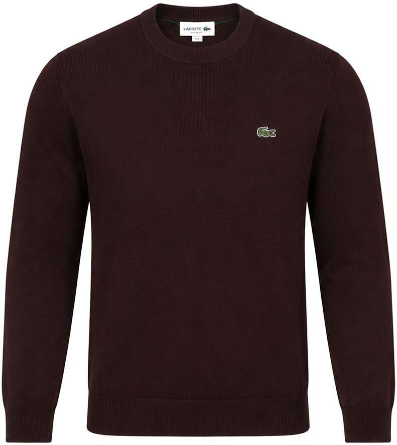 Lacoste regular fit gebreide trui roodbruin - Foto 2