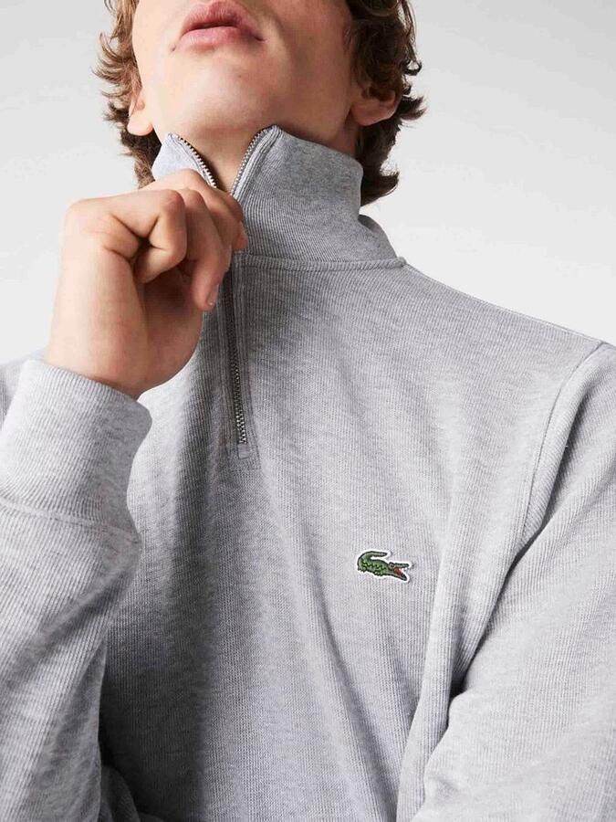 LACOSTE Heren Truien & Vesten Regular Fit High Neck Zipped Sweatshirt Grijs - Foto 9