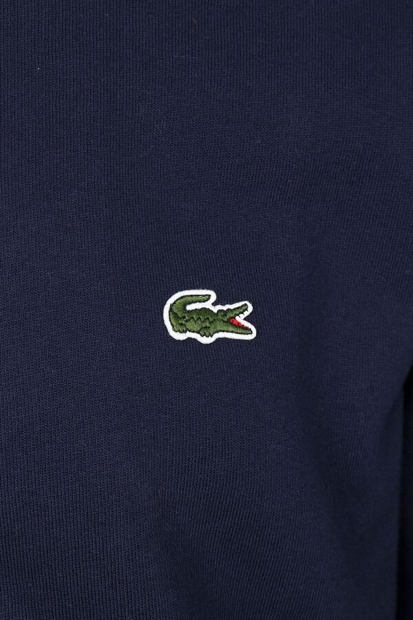 Lacoste Navyblauwe Katoenen Sweatshirt met Hoge Kraag en Ritssluiting Blauw Heren