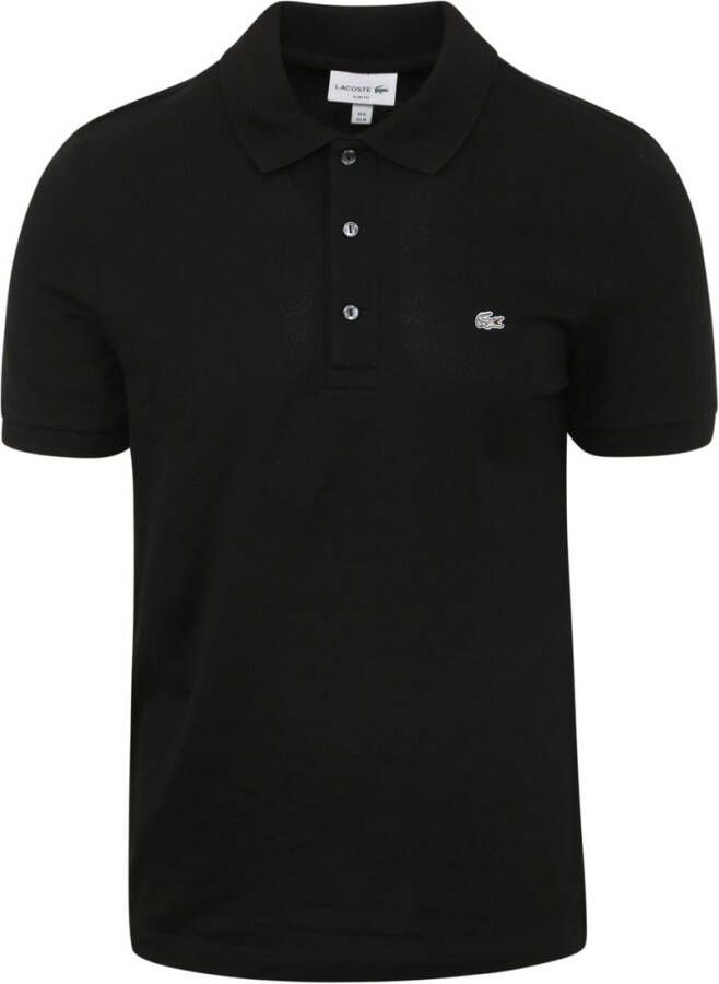 Lacoste Zwarte poloshirt met korte mouwen Black Heren