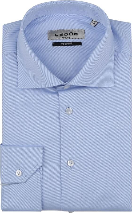 Ledub Two Ply overhemd blauw Modern Fit - Foto 1