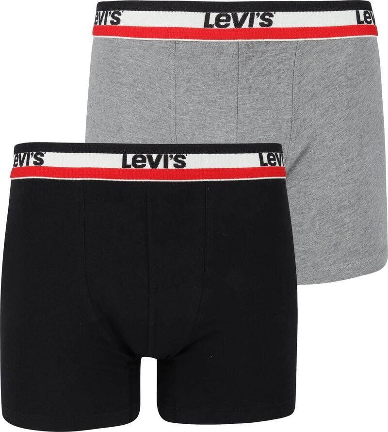 Levi's Boxershorts 2-Pack Grijs Zwart