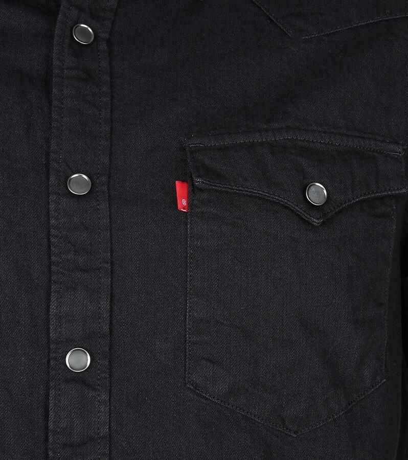 Levi's regular fit denim overhemd Barstow Western marble black - Foto 4