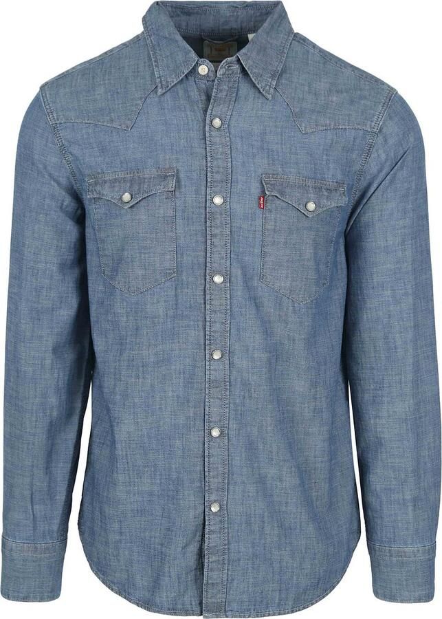 Levi's Overhemd Lange Mouw Levis Barstow Western Overhemd Mid Blauw
