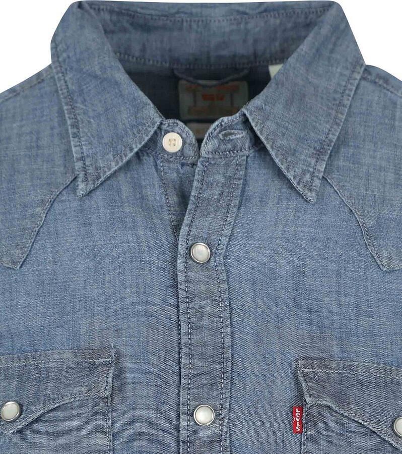 Levi's Overhemd Lange Mouw Levis Barstow Western Overhemd Mid Blauw - Foto 2